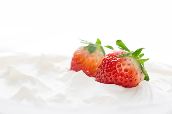 Erdbeeren Schlagsahne — Stockfoto
