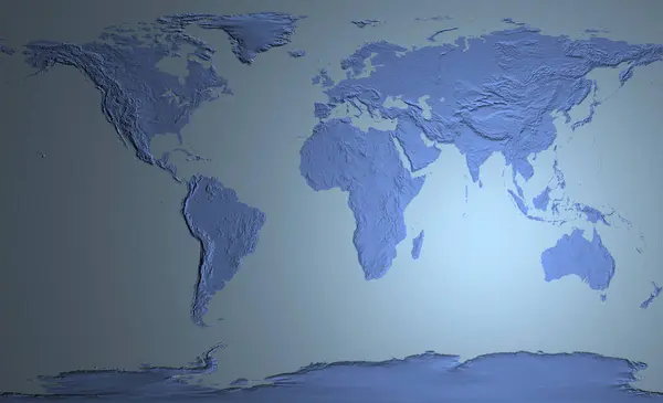 蓝色背景的世界地图 — 图库照片