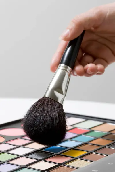Cepillo Profesional Para Maquillaje Paleta Concepto Belleza Moda —  Fotos de Stock