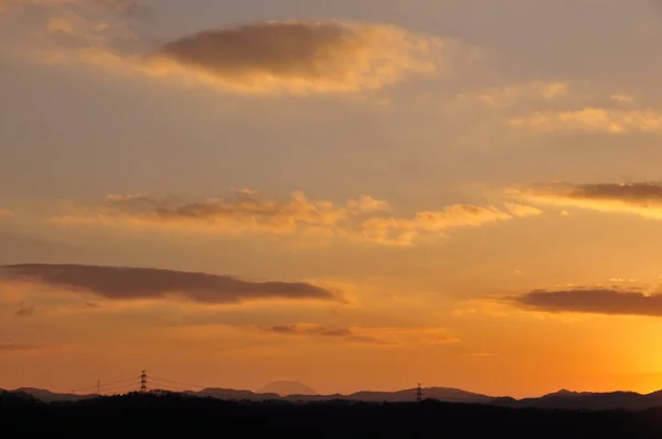 Zonsondergang Hemel Met Zon Wolken — Stockfoto
