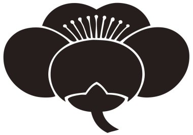 Geleneksel Japon aile arması logosu altın rengi gösteriyor