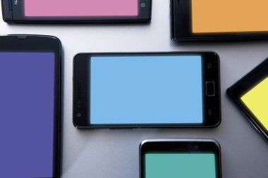 Modern cep telefonları, yakın çekim. teknoloji kavramı         