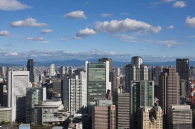 Osaka şehrinin güzel manzarası, Japonya