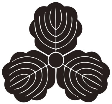 Geleneksel Japon aile arması logosu altın rengi gösteriyor