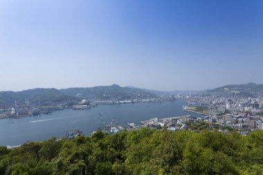 Osaka şehrinin gündüz manzarası, Japonya