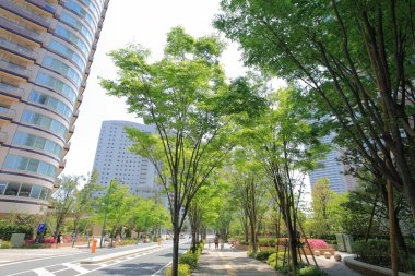 Gündüz Japon şehrinin modern mimarisi