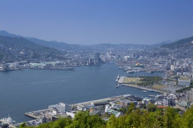 Osaka şehrinin gündüz manzarası, Japonya