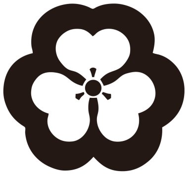 Geleneksel Japon aile arması logosu altın rengi gösteriyor