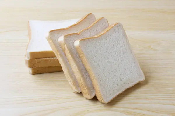 Sliced Bread Wooden Table — Stock Photo, Image