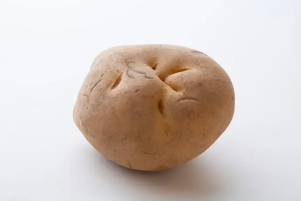 Rauwe Bruine Aardappel Een Witte Achtergrond — Stockfoto