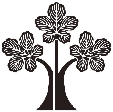 Geleneksel Japon aile arması logosu altın rengi gösteriyor