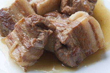 Kızarmış domuz eti fotoğrafı. 