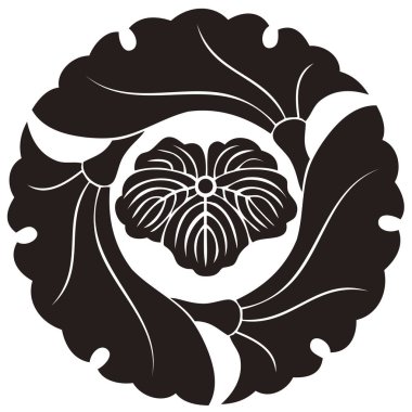 Geleneksel Japon aile arması illüstrasyonu