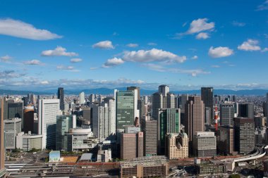 Osaka şehrinin güzel manzarası, Japonya