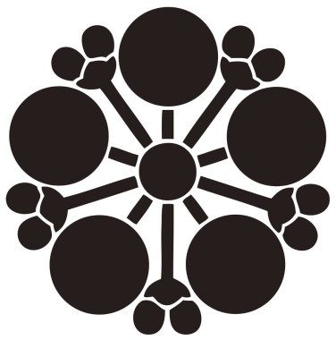 Geleneksel Japon aile arması logosu altın rengi gösteriyor