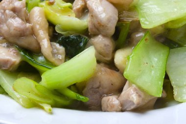 Çukulatalı kızarmış domuz eti, soya sosu, Asya yemeği.