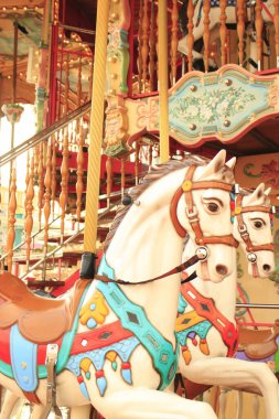 Japonya 'daki lunaparkta atlıkarıncaya yakın çekim