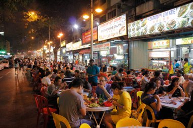 Gece vakti Yaowarat Bangkok, Tayland.