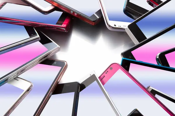 Modern Mobile Phones White Background — Stock Photo, Image