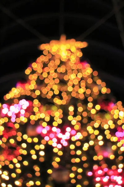 Luzes Árvore Natal Borradas Árvore Natal Abstrata — Fotografia de Stock