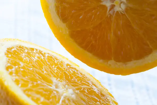 Fresh Juicy Orange Slices White Background — Stock Photo, Image