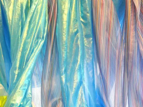 Texture Blue Silk Fabric — Stock Photo, Image
