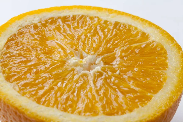 Slice Fresh Orange Fruit White — Stock Photo, Image