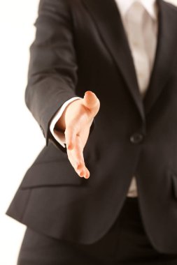 yakın plan - arka planda iş adamının el işareti