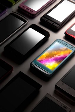 Modern cep telefonları, yakın çekim. teknoloji kavramı         