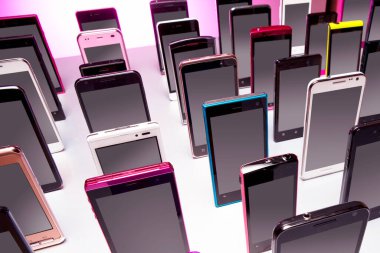 Modern cep telefonları, yakın çekim. teknoloji kavramı         