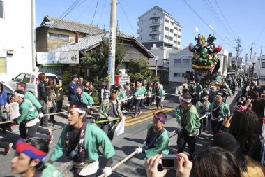 Karatsu Kunchi Japon festivali Japonya 'nın Saga ilinin Karatsu kentinde                    