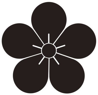 Geleneksel Japon aile arması logosu altın rengi gösteriyor