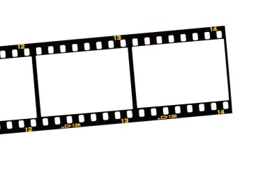 Beyaz arkaplanda film şeridi