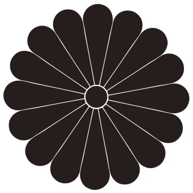 Geleneksel Japon aile arması logosu altın rengi gösteriyor