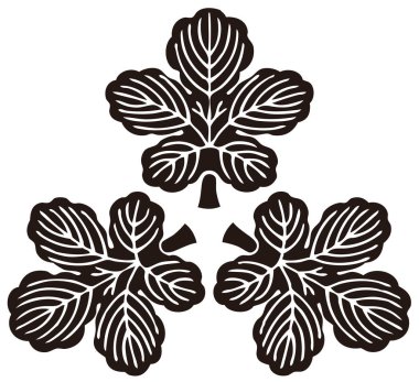 Geleneksel Japon aile arması logosu altın rengi gösteriyor