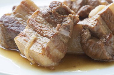 Kızarmış domuz eti fotoğrafı. 