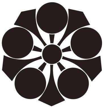 Geleneksel Japon aile arması logosu altın rengi gösteriyor