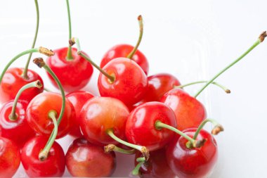 Taze kırmızı kiraz manzarası