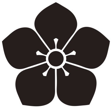 Geleneksel Japon aile arması logosu altın rengi gösteriyor