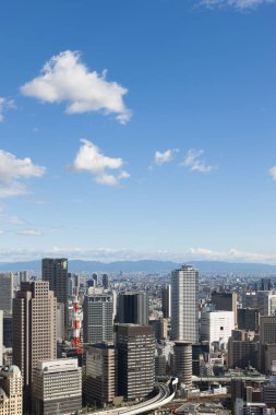 Osaka şehrinin güzel manzarası, Japonya
