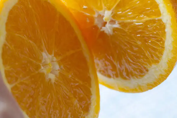Fresh Juicy Orange Slices White Background — Stock Photo, Image