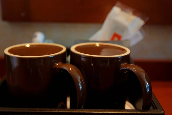 Duas Xícaras Café Com Chocolate — Fotografia de Stock