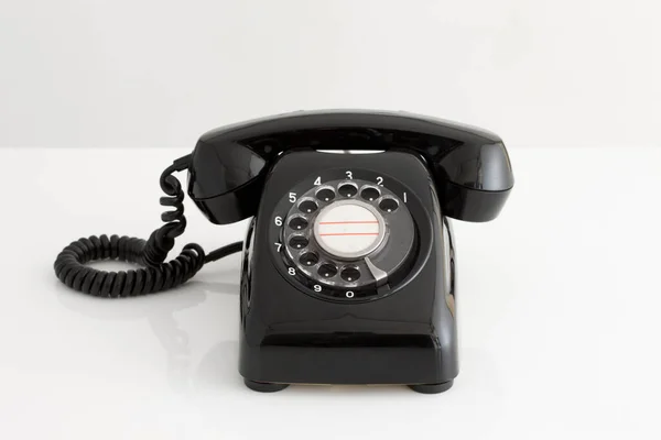 Ricevitore Telefonico Vintage Stile Retrò Sfondo Bianco Con Percorso Ritaglio — Foto Stock