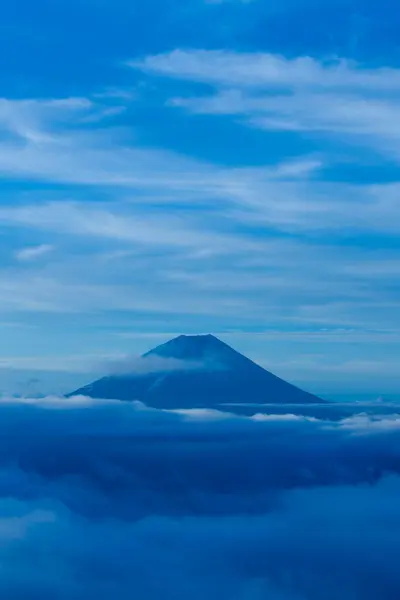 mountain fuji in the clouds, japan