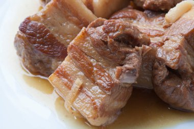 Kızarmış domuz eti fotoğrafı. 