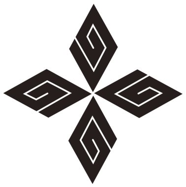 Geleneksel Japon aile arması illüstrasyonu