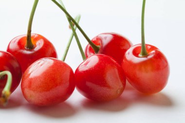 Taze kırmızı kiraz manzarası