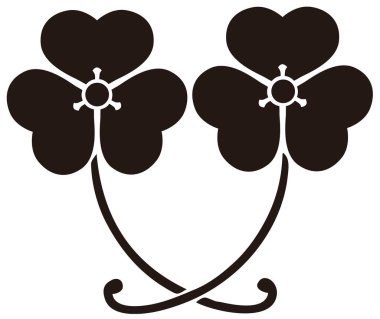 Geleneksel Japon aile arması logosu altın rengi gösteriyor