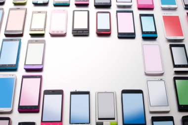 Modern cep telefonları, yakın çekim. teknoloji kavramı         