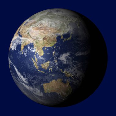 Toprak küresi mavi arkaplanda, dünya haritası oluşturma                      